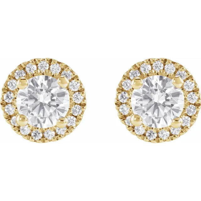 14K Yellow 1 CTW Lab-Grown Diamond Stud Earrings