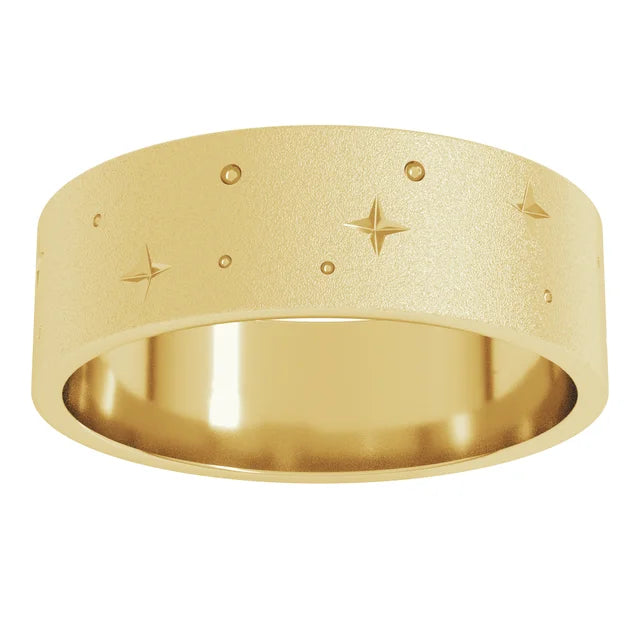 14K Yellow Gold 7 mm Wide Band Bold