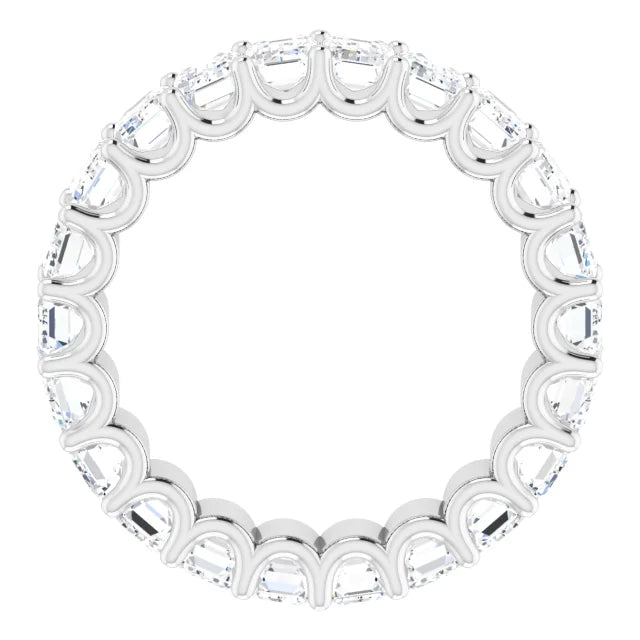 14k White Gold Emerald Cut Lab Diamond Eternity Band - MADE TO ORDER