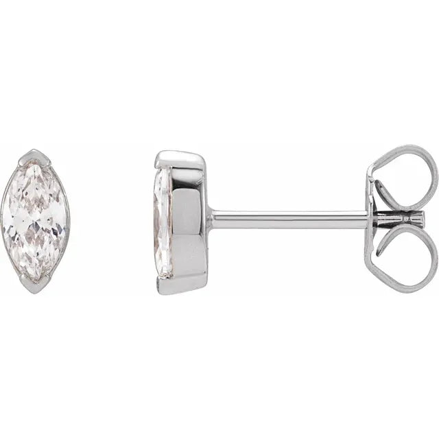 14K White Gold Marquise 1/2 CTW Lab-Grown Diamond Stud Earrings