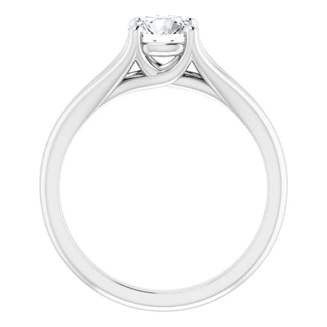 .90 Carat Round Diamond Color D, Clarity VS2 Solitaire Engagement 14k White Split Shank