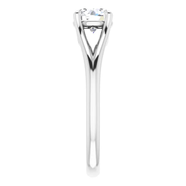 .90 Carat Round Diamond Color D, Clarity VS2 Solitaire Engagement 14k White Split Shank