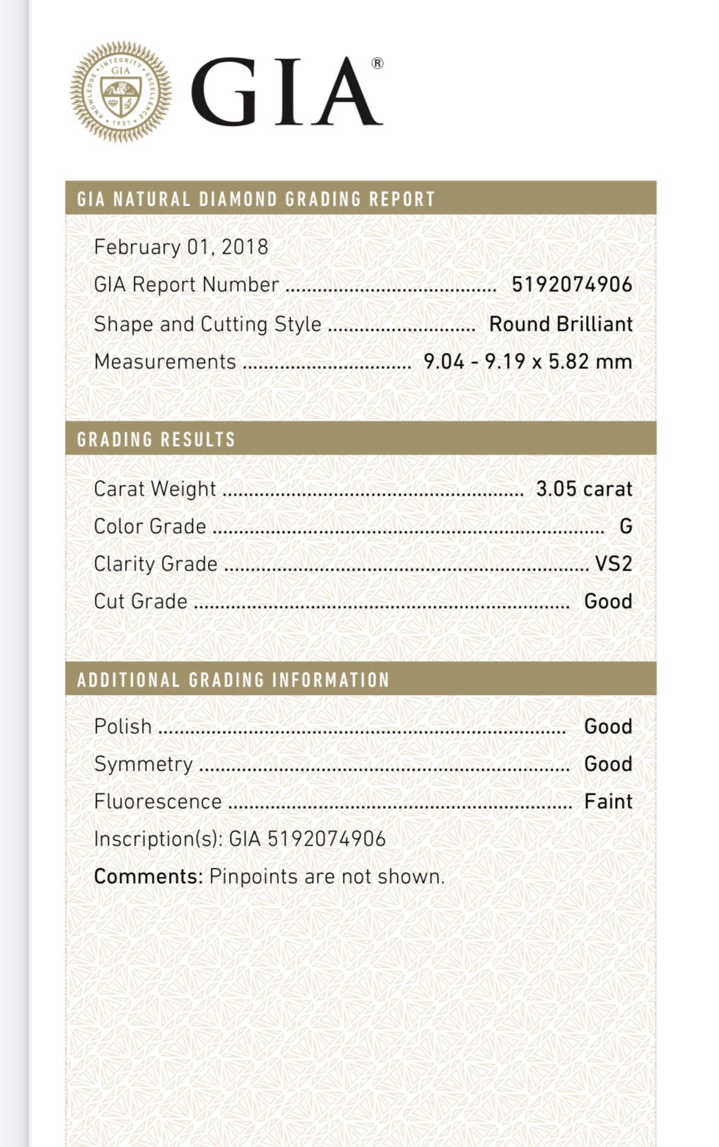 3 carat Natural