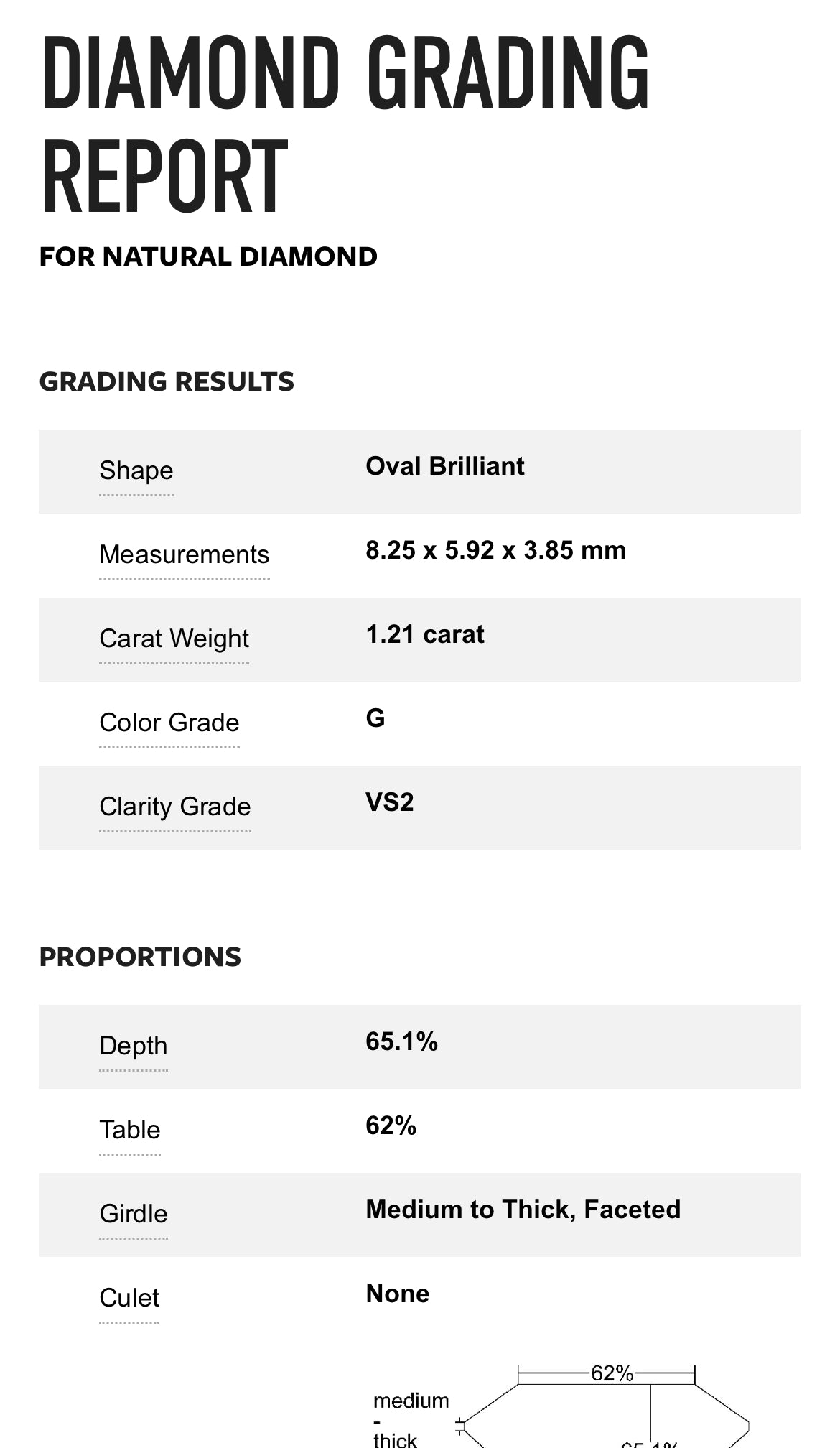 1.21 Carat Oval Cut Diamond G ,Clarity VS2 GIA Certified 3455746857