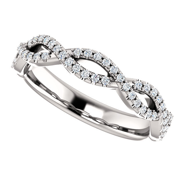 14K Gold 1/5 CTW Infinity Design Natural Diamond Band