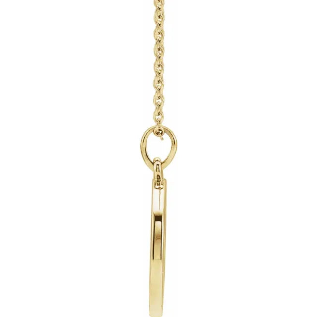 New 14K Yellow 1/5 CTW Diamond Engravable, comes with adjustable 14k gold 16-18" Necklace