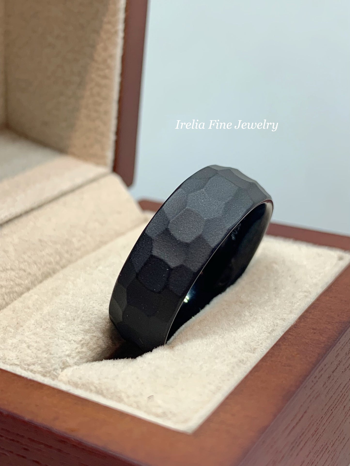 8mm Black Raw Tungsten Hammer Raw