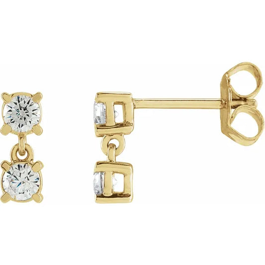 14k Yellow Gold 1/5 Carat Lab Grown Diamond Earrings