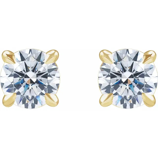 14K Yellow 1 CTW Lab-Grown Diamond Cocktail-Style Stud Earrings
