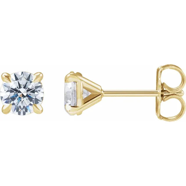 14K Yellow 1 CTW Lab-Grown Diamond Cocktail-Style Stud Earrings