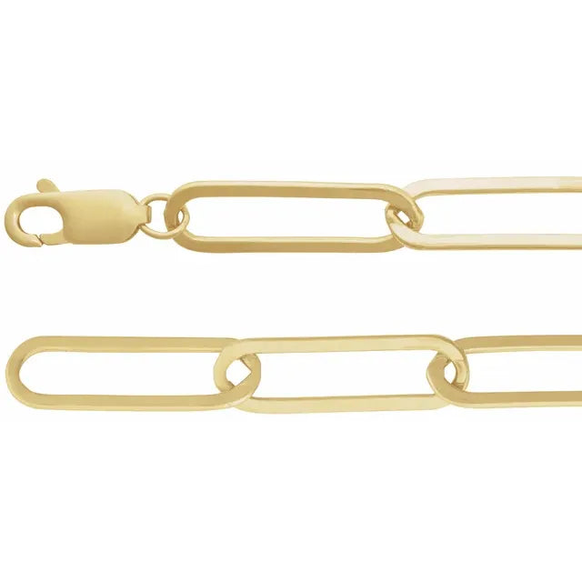 14k Yellow Gold large Paper Clip Bracelet