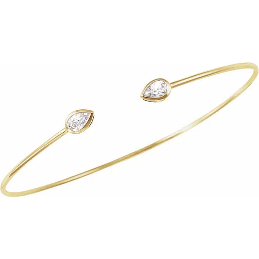 14K Yellow Gold 1/2 CTW Natural Diamond Bangle Bracelet