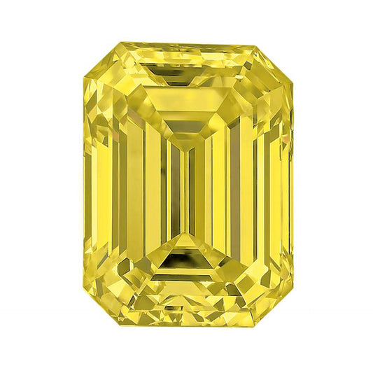 Emerald Cut 3.01 Carat Lab Grown Diamond , Color Fancy Vivid Yellow  , Clarity VVS2 IGI LG639400032