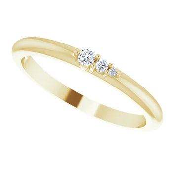14K Yellow Gold  .05 CTW Natural Diamond Graduated Stackable Ring