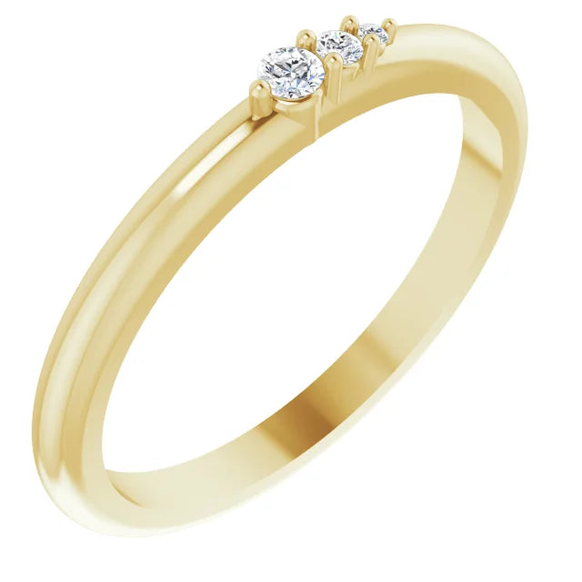 14K Yellow Gold  .05 CTW Natural Diamond Graduated Stackable Ring
