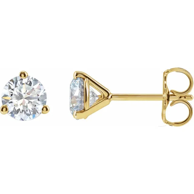 LAB Diamond Studs in 14k Yellow/White Gold - Push Backs