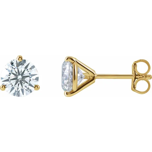 3 Carat Lab Diamond Studs in 14k White Gold- Color D-F+ , Clarity VS+