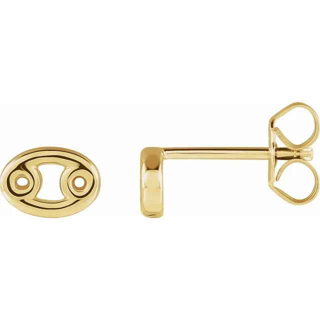 Tiny 14k Gold Zodiac Studs
