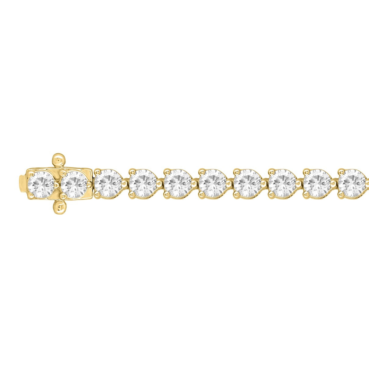 14k Yellow Gold 3.00 Carat Lab Diamond Bracelet with 3 Prong Setting