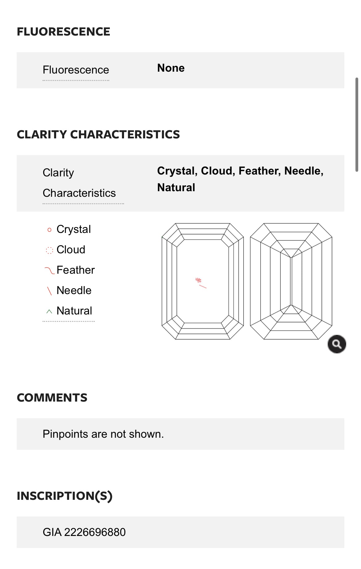 1.35 Natural emerald cut Diamond , Color E , Clarity VS2 GIA 2226696880