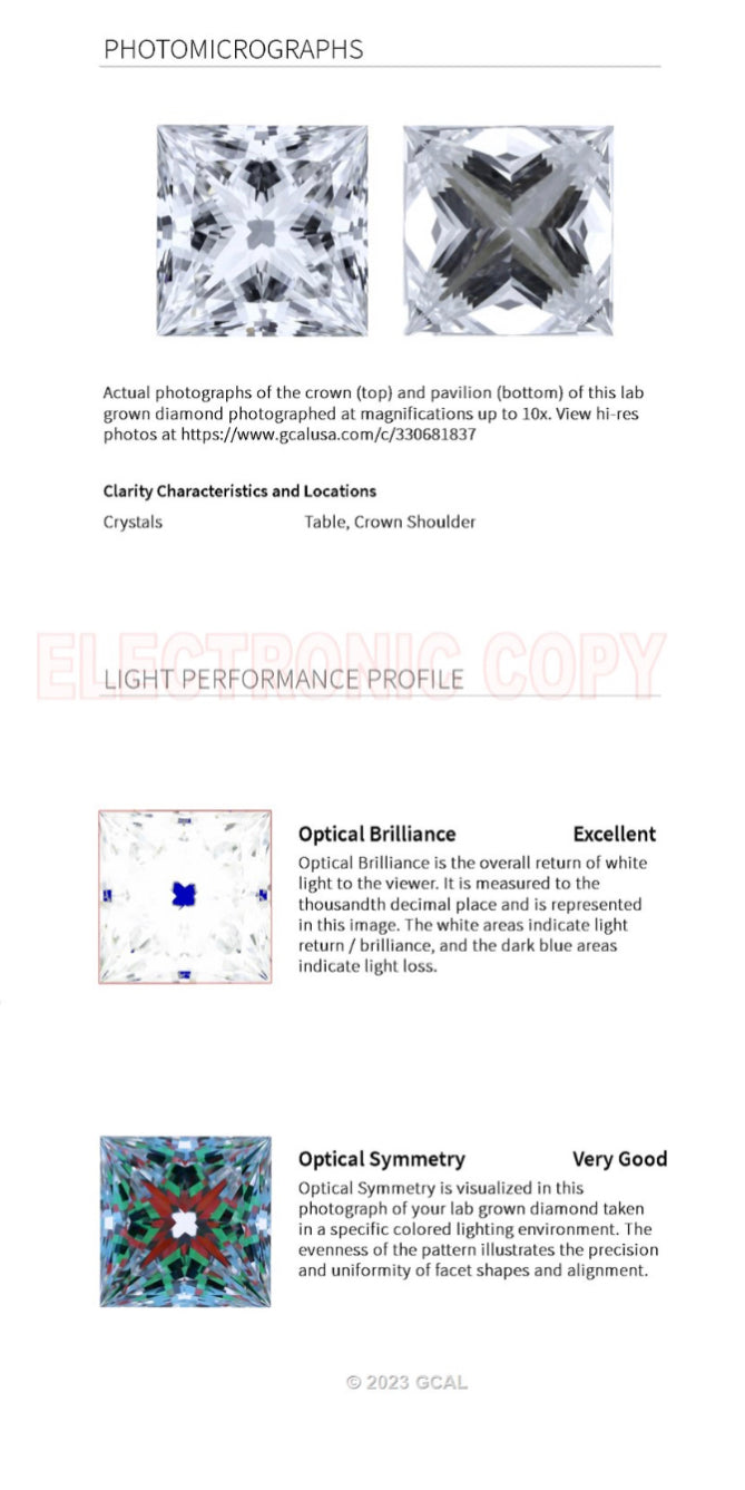 3.50 Lab Grown Princess Cut Diamond 