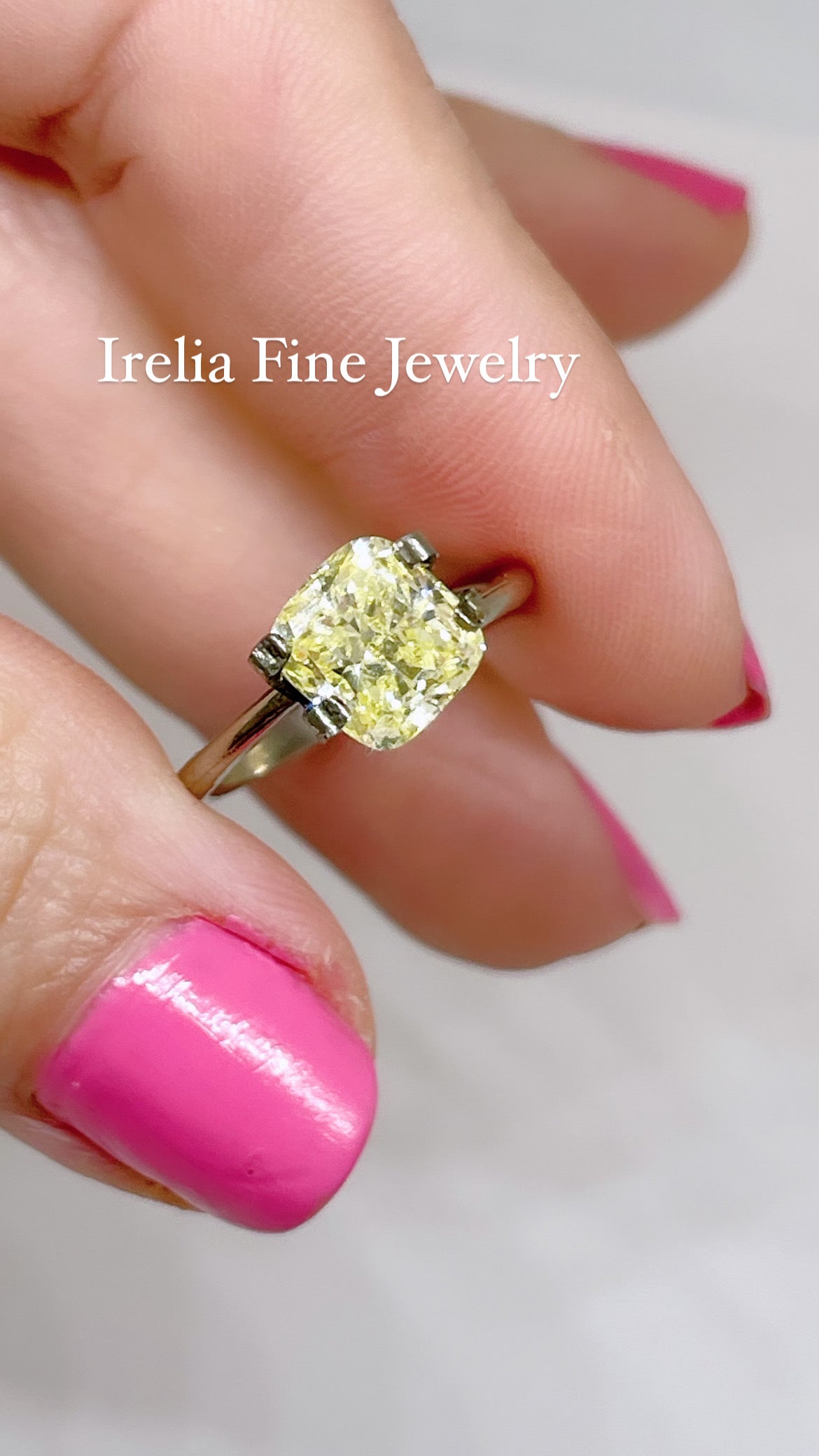 2.02 Carat Cushion Cut Diamond Color Fancy Intense Yellow , GIA Certified 5221382426 Total PRICE $16600.00 / DEPOSITED NEEDED