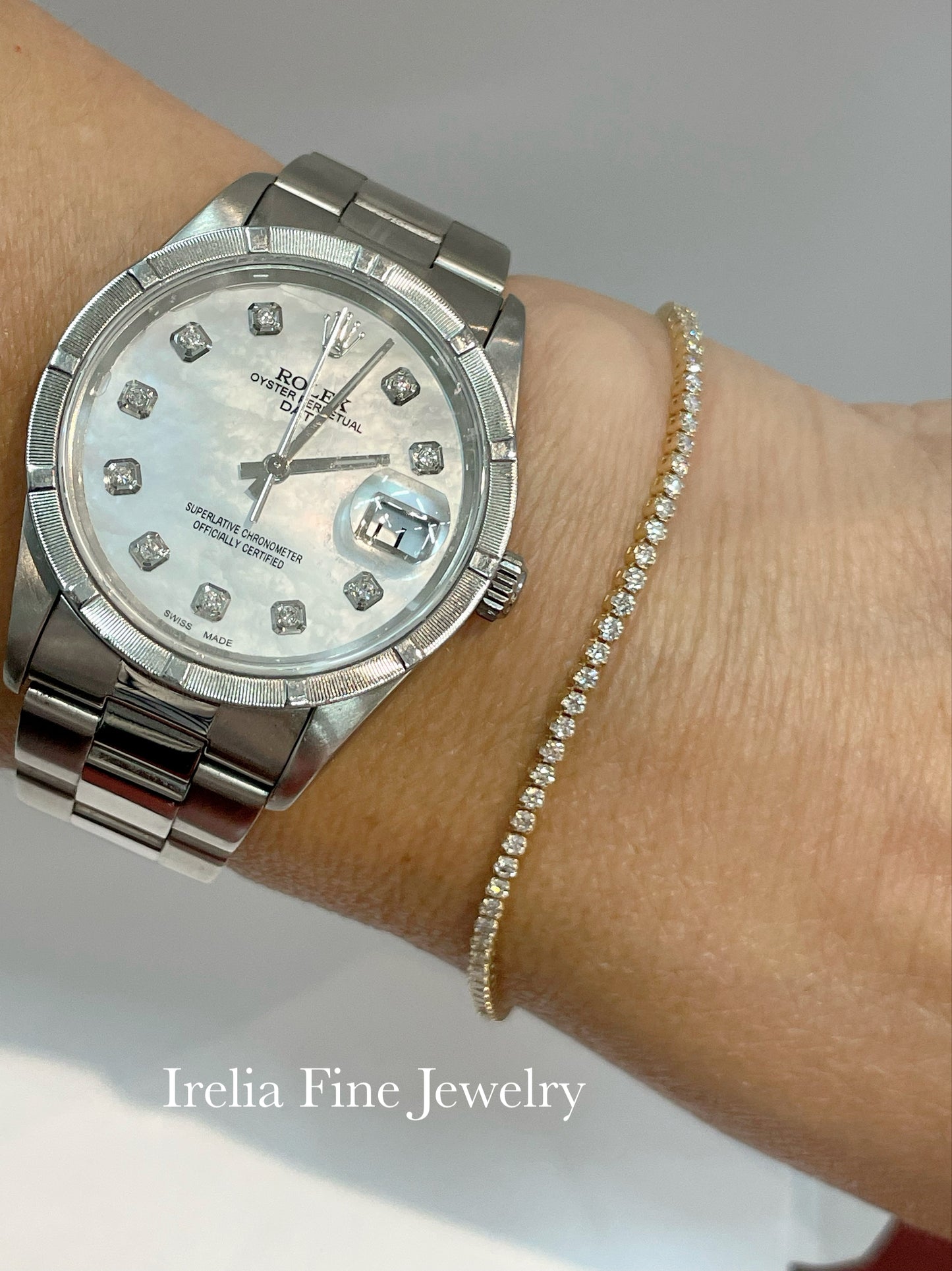 14K Yellow 1 5/8 CTW Lab Diamond Bezel Bracelet, Size 7 inches