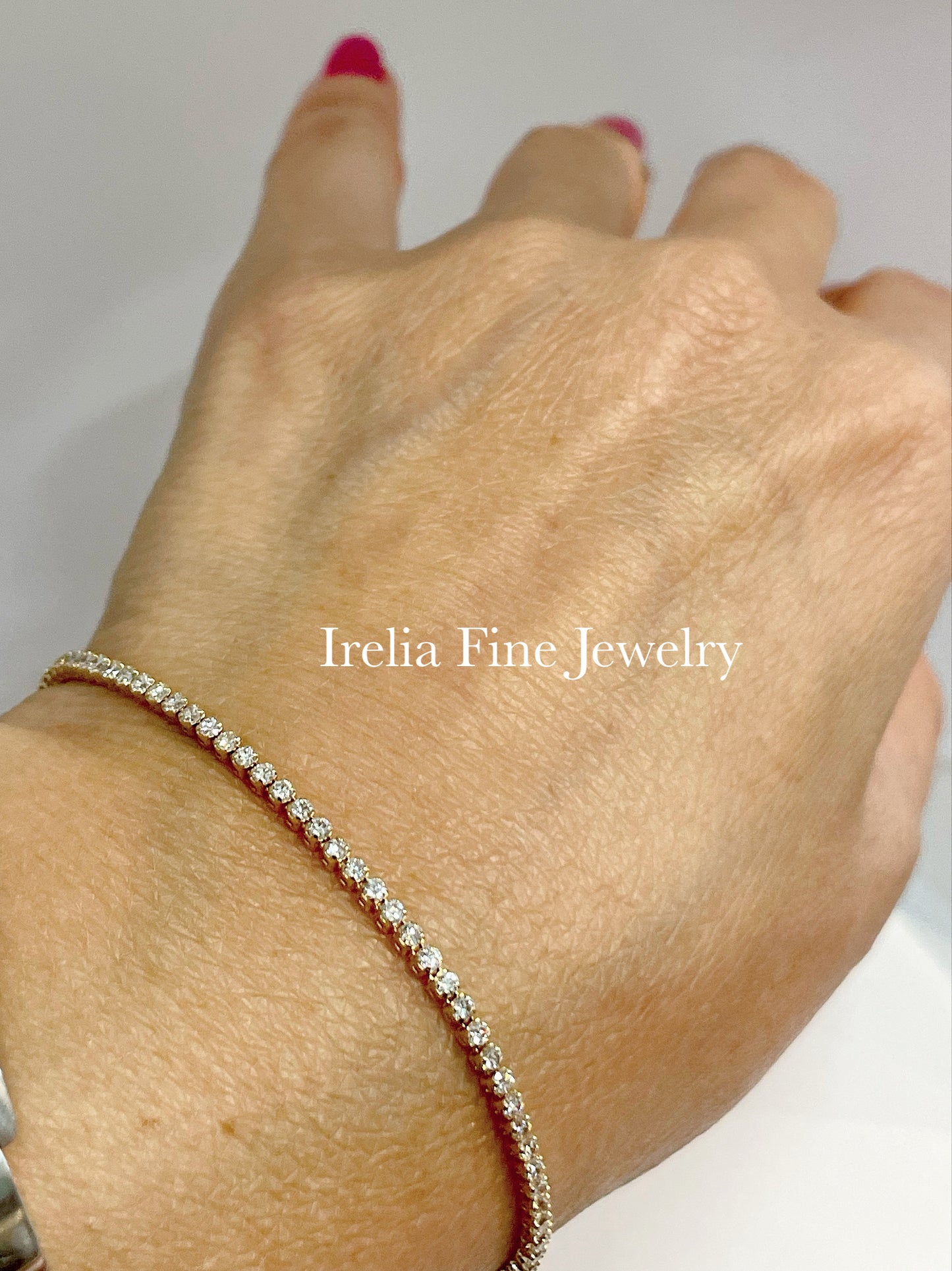 14K Yellow 1 5/8 CTW Lab Diamond Bezel Bracelet, Size 7 inches