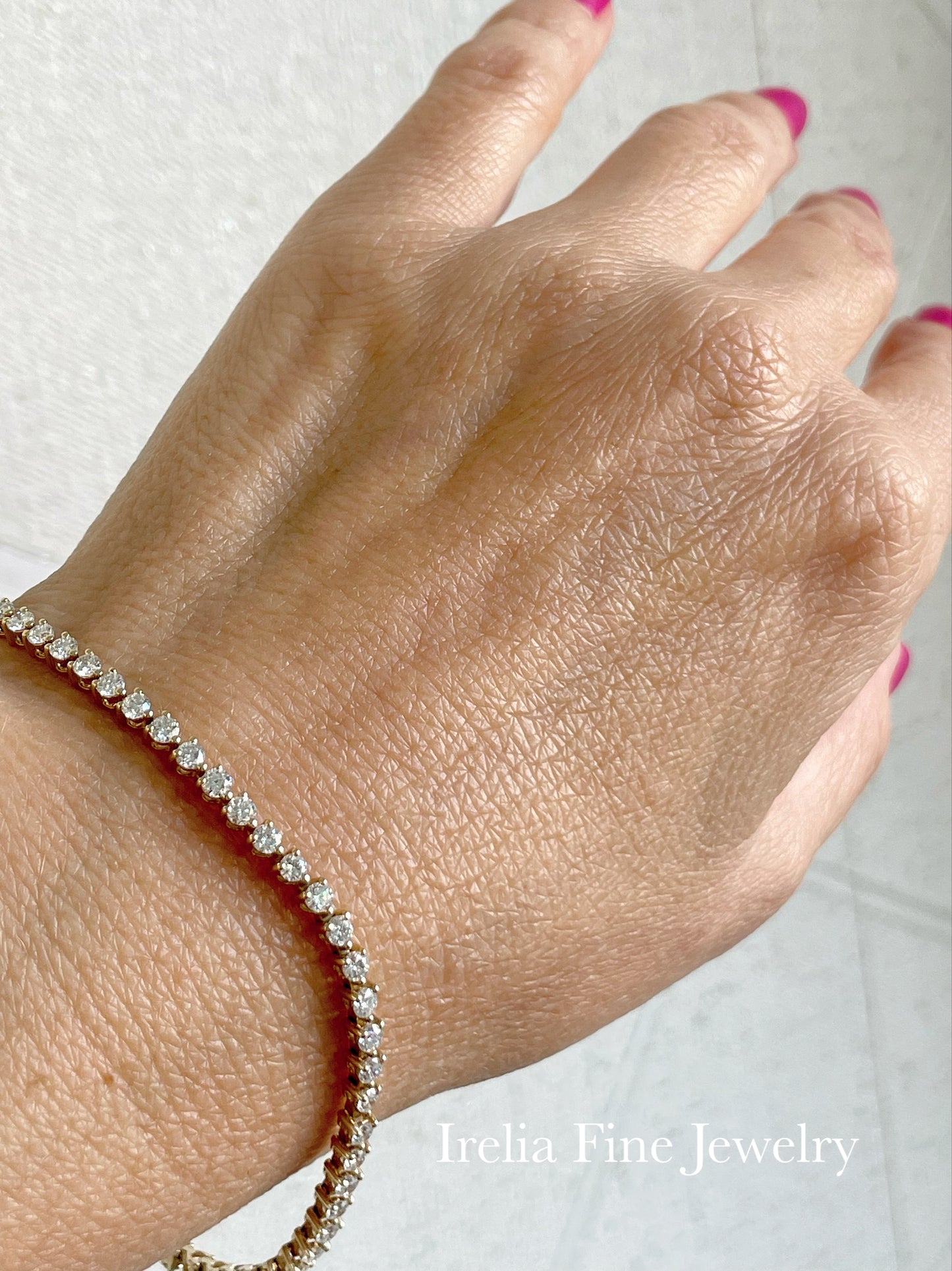 14k Yellow Gold 3.00 Carat Lab Diamond Bracelet with 3 Prong Setting