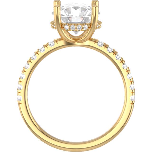 14k Yellow Gold Custom Setting with 1.57 Carat Round Cut Lab Diamond - Cert GCal 340960231
