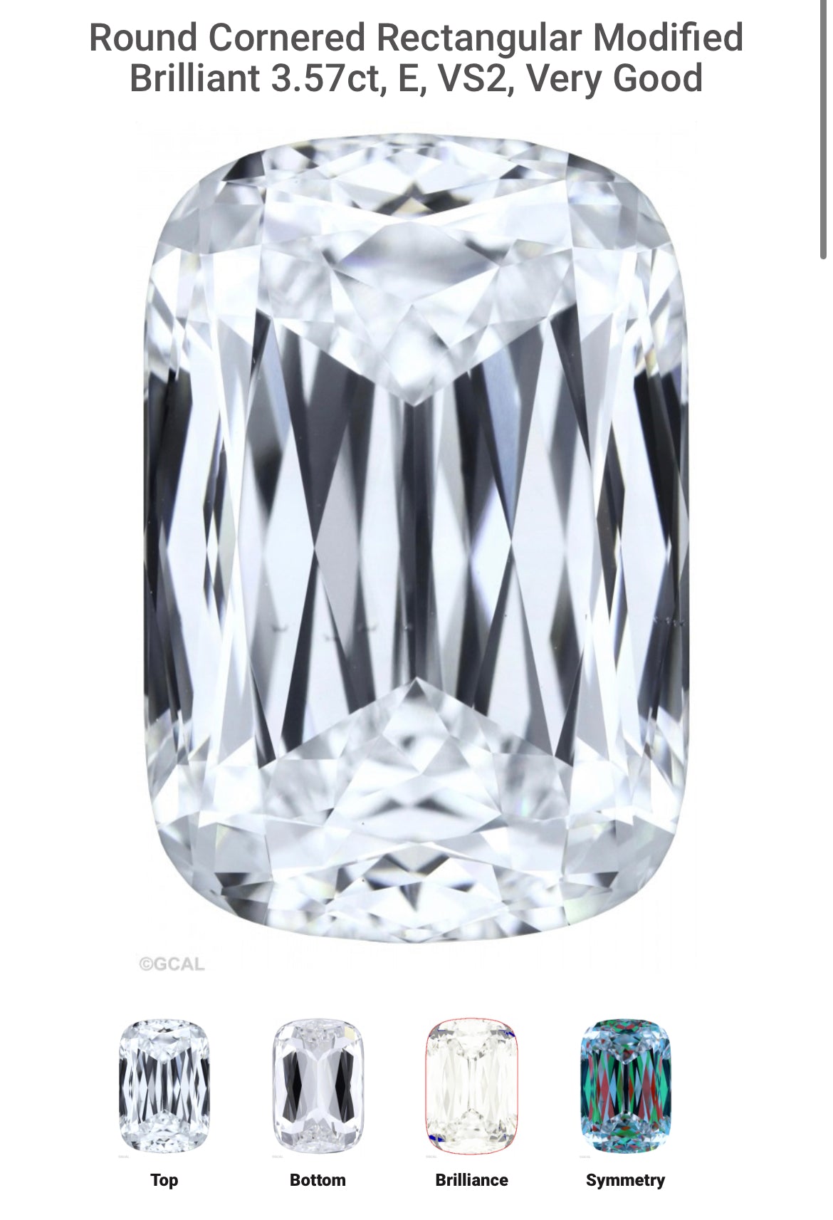 CRISS CUT CUSHION 3.57 Carat Lab Grown Diamond , Color E , Clarity VS2 , GCAL 321210257