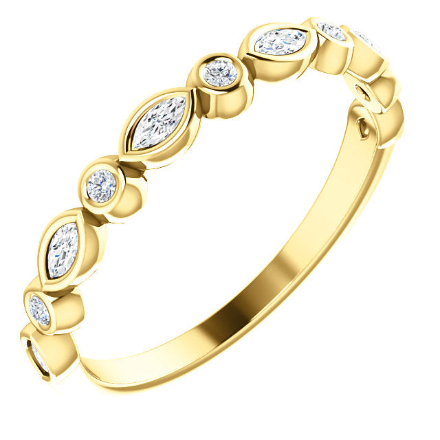 14K Gold 1/4 CTW Diamond  Wedding or Stackable Ring