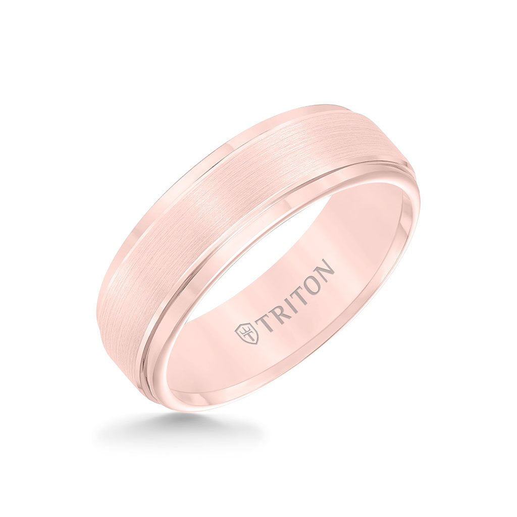 7mm Triton Rose Plated Tungsten Step Edge