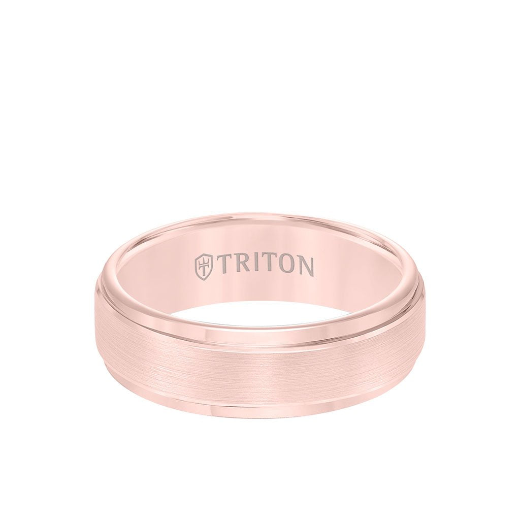 7mm Triton Rose Plated Tungsten Step Edge