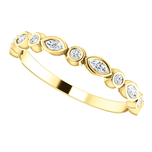 14K Gold 1/4 CTW Diamond  Wedding or Stackable Ring