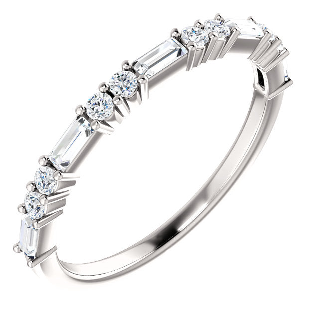 14K Gold 1/4 CTW Baguette Natural Diamond Wedding or Stackable Ring