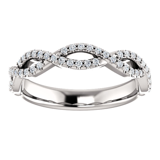 14K Gold 1/5 CTW Infinity Design Natural Diamond Band