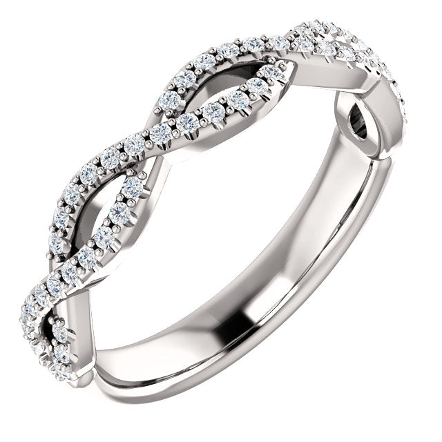 14K Gold 1/5 CTW Infinity Design Natural Diamond Band