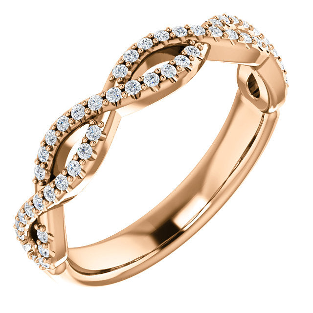 14K Gold 1/5 CTW Infinity Design Natural Diamond Band