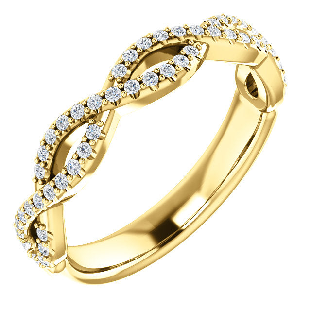 14K Gold 1/5 CTW Infinity Design Natural Diamond Band