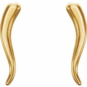 Italian Horn14k Gold Italian Horn , Italian Horn in San Diego , Italian Horn Earrings  San Diego Italian Horn Jewelry, Italian Horns , 14k Gold Italian Horn Small Earrings 