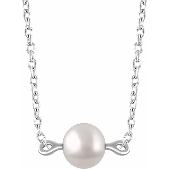 Tiny 14K Yellow Gold Freshwater Cultured Pearl, comes with adjustable 16-18" Necklace