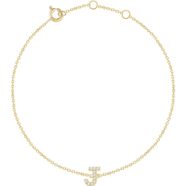 gold initial bracelet 