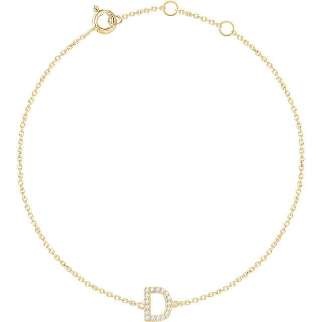 gold initial bracelet 