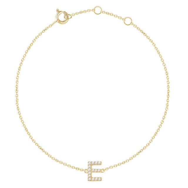 gold initial bracelet 