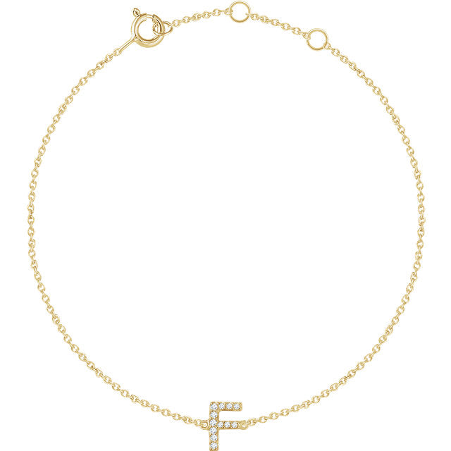 gold initial bracelet 