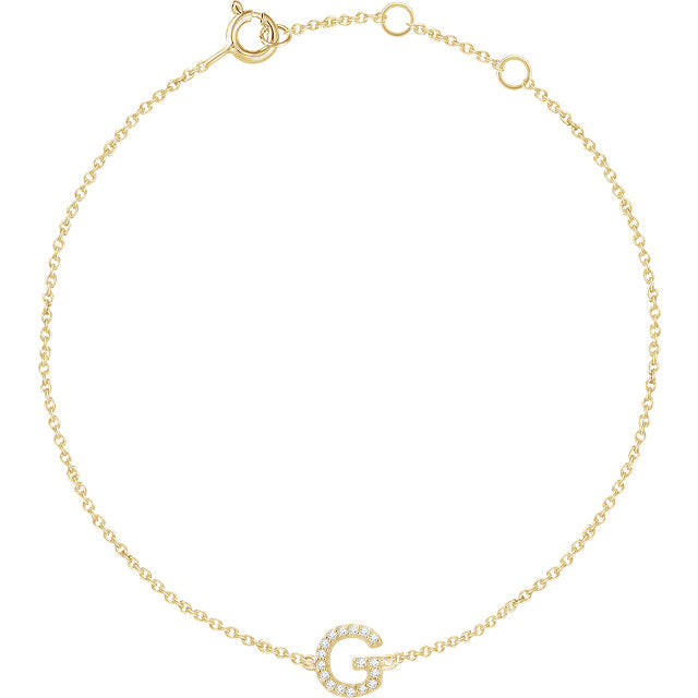 gold initial bracelet 