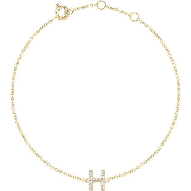 gold initial bracelet 