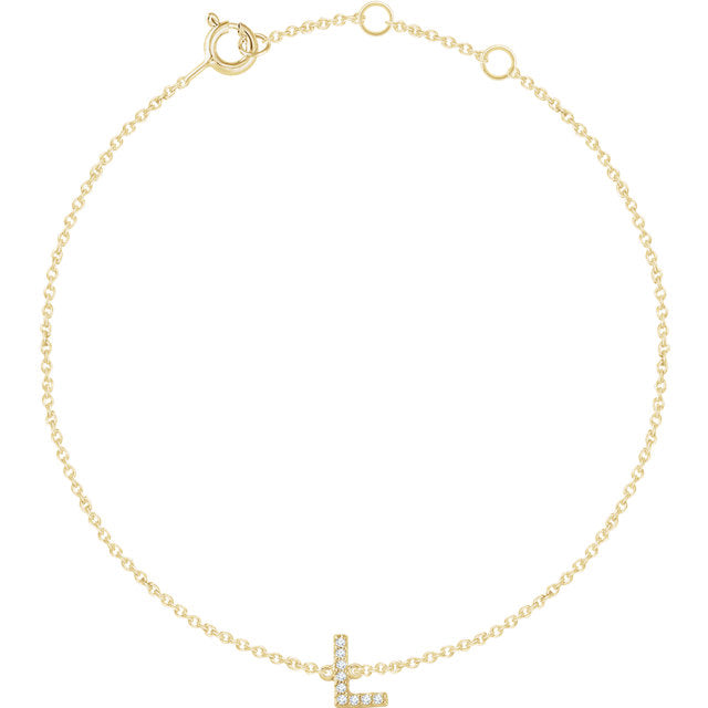 gold initial bracelet 