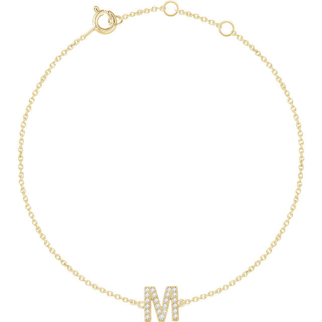 gold initial bracelet 
